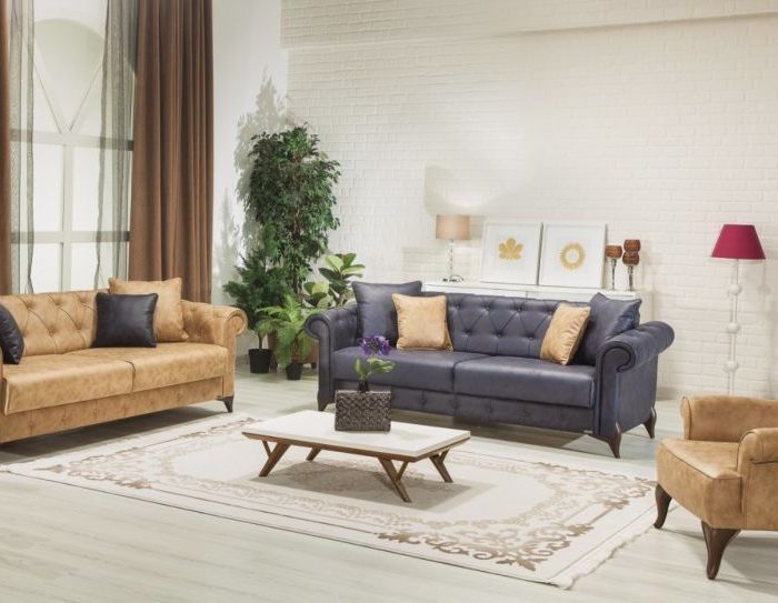 Valentino Ensemble De Canapés Midi  – Bleu Marine